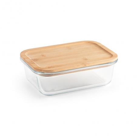 Lunch box. Hermetic box in borosilicate glass and bamboo lid 1000 ml Portobello
