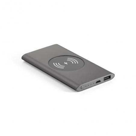 Power bank da 4000 mah con caricatore wireless da 5w in alluminio riciclato 100% ral Cassini