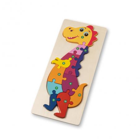 Dinosaurshaped puzzle in pine plywood Diplodoco