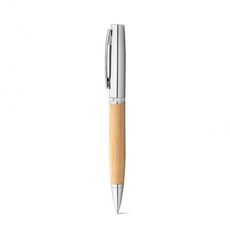 Bamboo and metal ball pen with case Fuji