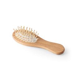 Wooden hairbrush with round...