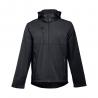 Mens softshell jacket with detachable hood and rounded back hem Thc zagreb