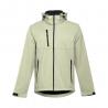 Mens softshell jacket with detachable hood and rounded back hem Thc zagreb