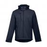 Mens softshell jacket with detachable hood and rounded back hem Thc zagreb