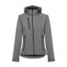 Womens softshell jacket with detachable hood and rounded back hem Thc zagreb women