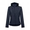 Womens softshell jacket with detachable hood and rounded back hem Thc zagreb women