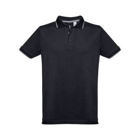 Mens polo shirt with contrast colour trim and buttons Thc rome