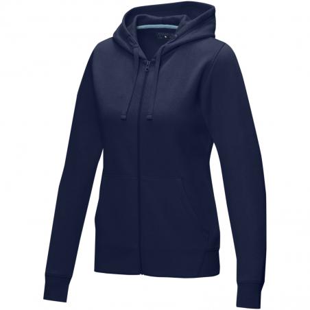 Felpa ruby da donna con cappuccio e full zip in tessuto organico riciclato 