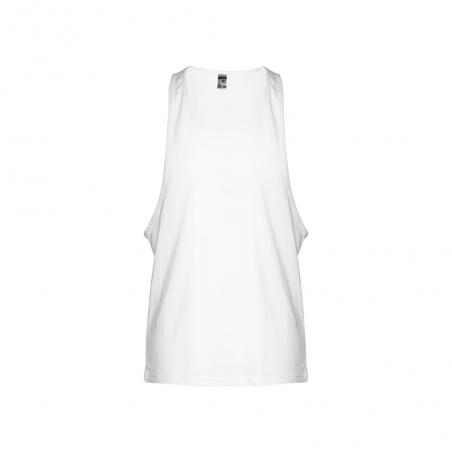 Mens splitsleeve cotton tshirt with dropped armholes. White Thc ibiza wh