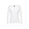 Longsleeved scoop neck fitted tshirt for women. 100% carded cotton. White. White Thc bucharest women wh