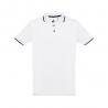 Mens polo shirt with contrast colour trim and buttons. White. White Thc rome wh