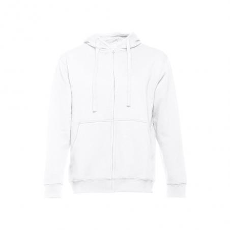 Felpa da uomo con cappuccio e zip. Bianco Thc amsterdam wh