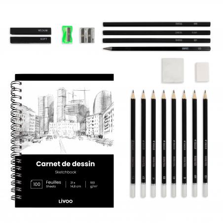Drawing kit with 19 accessories LOI002