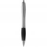 Ballpoint pen with click action mechanism and soft touch grip. 