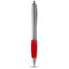 Ballpoint pen with click action mechanism and soft touch grip. 