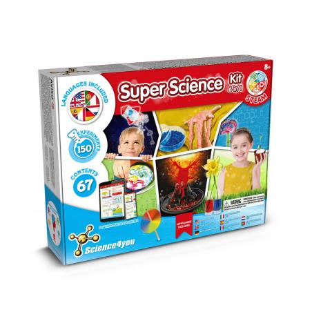 Educational kit supplied with a kraft paper gift bag 115 gm² in 1 super science kit iii