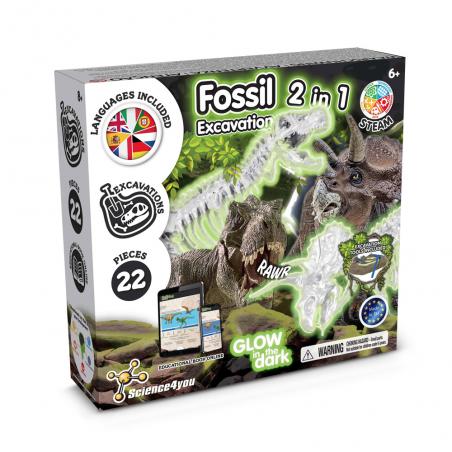 Gioco educativo fornito con un sacchetto regalo in carta kraft 90 gm² in 1 fossil excavation kit ii