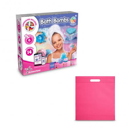 Educational toy supplied with a nonwoven gift bag 80 gm² Bath bombs kit iv