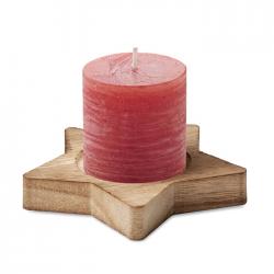 Candle on star wooden base...