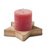 Candle on star wooden base Lotus