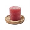 Candle on round wooden base Pentas