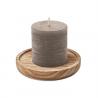 Candle on round wooden base Pentas