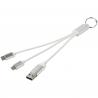 Metal 4-in-1 recycled aluminium charging cable with keychain 