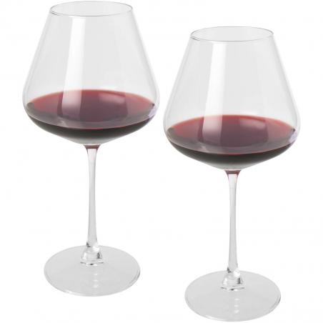 Set da 2 bicchieri da vino in vetro rosso 