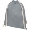 Oregon 140 g/m² GRS recycled cotton drawstring bag 