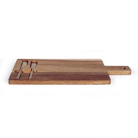 Acacia cheese tray and knives MEC138