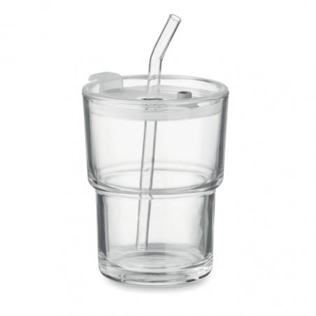 Glass tumbler with straw 400ml Sip