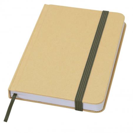 Blocco note formato a6 con copertina rigida in materiale riciclata e pagine bianche reed 