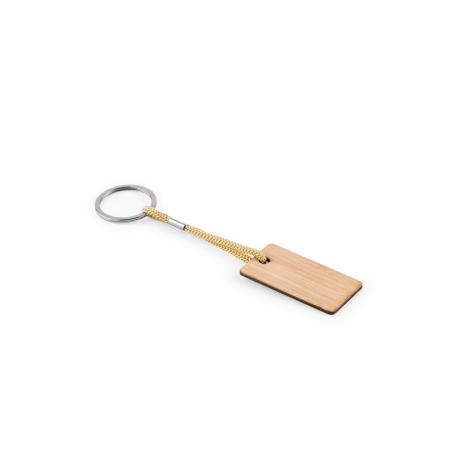 Rectangular bamboo keyring with pet cord Hopps