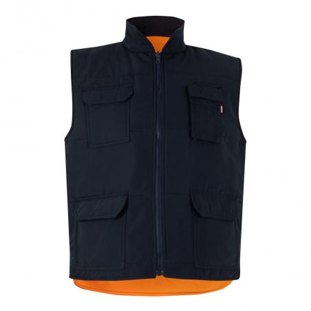 Padded vest 220gm² reversible and multipocket in polyester 100% with zip fastening and reversible puller Vl diana