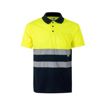 Twotone birdeye polo shirt 160gm² with short sleeves in polyester 100% Vl cupid large