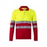 Twotone birdeye polo shirt 160gm² with long sleeves in polyester 100% Vl vulcan large