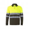 Twotone birdeye polo shirt 160gm² with long sleeves in polyester 100% Vl vulcan large