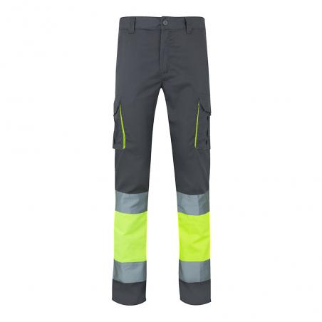 Pantaloni elasticizzati bicolore con diverse tasche 240gm² in cotone 46% eme 38% e poliestere 16% Vl zeus