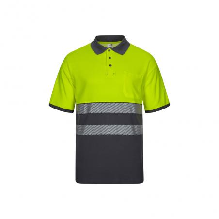 Twotone piqué polo shirt 150gm² with short sleeves in cotton 55% and polyester 45% Vl achelous