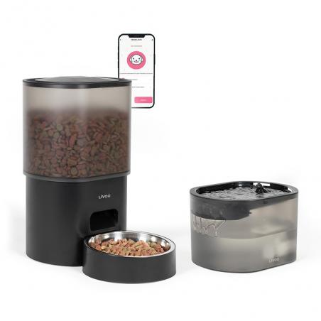 Distribuidor de ração automático e fonte de água PET107