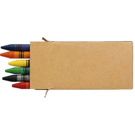 Boîte de Crayons de Cire Pichi - Set de 6 dans une Boîte en Carton Naturel