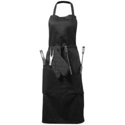 Bear BBQ apron with utensils and glove 