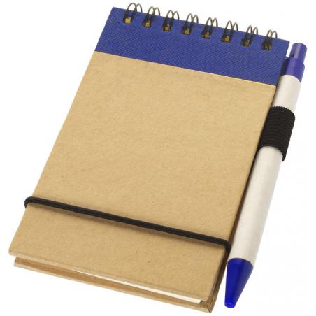 Caderno de bloco de notas a7 em papel reciclado e com caneta Zuse