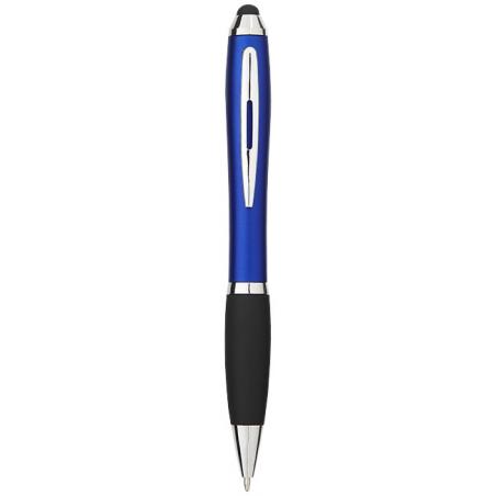 Penna a sfera colorata con stylus e impugnatura nera nash (inchiostro blu) 