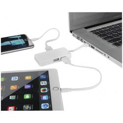 Grid 4-port USB hub with dual cables 
