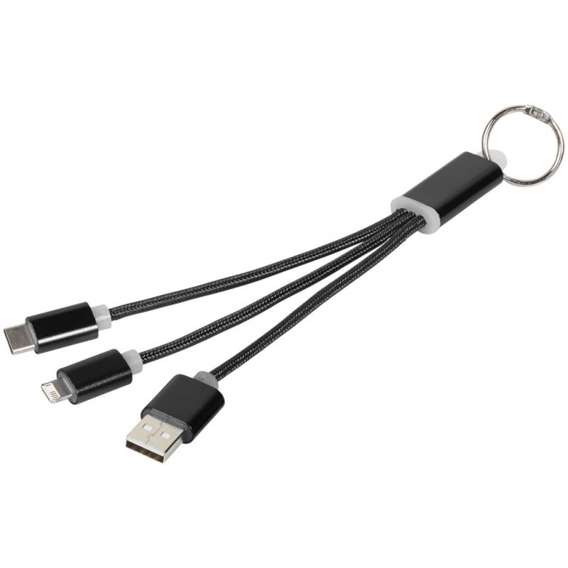 Metal 3-in-1 charging cable with