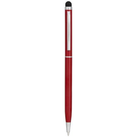 Slim aluminium glazed ballpoint pen with twist mechanism and stylus. 