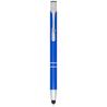 Penna a sfera metallica con stylus moneta (inchiostro blu) 