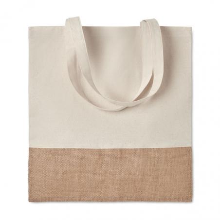 Shopper con dettagli in juta India tote