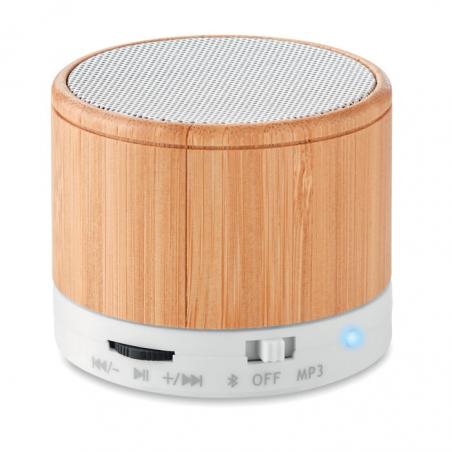 Speaker wireless in bamboo Round bamboo